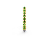 Yellow gold Round Peridot Bezel Set Eternity Band_9