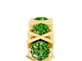 Yellow gold Round Peridot Channel Set Band with X-Prong Detail_11