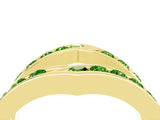 Yellow gold Round Peridot Channel-Set Chevron Band_10