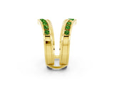 Yellow gold Round Peridot Channel-Set Chevron Band_8