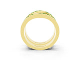 Yellow gold Round Peridot Channel-Set Chevron Band_9