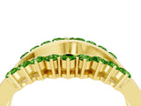 Yellow gold Round Peridot Chevron Contour Band with Prong Setting_10