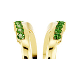 Yellow gold Round Peridot Chevron Contour Band with Prong Setting_11