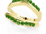 Yellow gold Round Peridot Chevron Contour Band with Prong Setting_7
