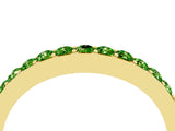 Yellow gold Round Peridot Curved Wedding Band with Channel Setting_10