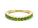 Yellow gold Round Peridot Curved Wedding Band with Channel Setting_6