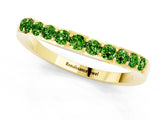 Yellow gold Round Peridot Curved Wedding Band with Channel Setting_7