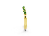 Yellow gold Round Peridot Curved Wedding Band with Channel Setting_8