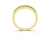 Yellow gold Round Peridot Curved Wedding Band with Channel Setting_9