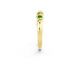 Yellow gold Round Peridot Eternity Band with Twist Prong Setting_8