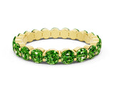 Yellow gold Round Peridot Eternity Band with U-Prong Setting_30