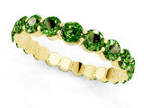 Yellow gold Round Peridot Eternity Band with U-Prong Setting_31