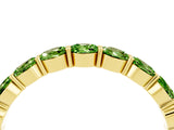 Yellow gold Round Peridot Eternity Band with U-Prong Setting_34
