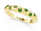 Yellow gold Round Peridot Flush-Set Comfort Fit Band_7