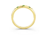 Yellow gold Round Peridot Flush-Set Comfort Fit Band_9