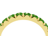 Yellow gold Round Peridot Half Eternity Band with Classic Prong Setting_10