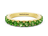 Yellow gold Round Peridot Half Eternity Band with Classic Prong Setting_6