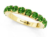 Yellow gold Round Peridot Half Eternity Band with Classic Prong Setting_7