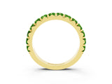 Yellow gold Round Peridot Half Eternity Band with Classic Prong Setting_9