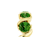 Yellow gold Round Peridot Half Eternity Band with Wave Prong Setting_11