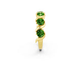 Yellow gold Round Peridot Half Eternity Band with Wave Prong Setting_8