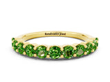 Yellow gold Round Peridot Half-Eternity Prong-Set Band_6