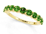 Yellow gold Round Peridot Half-Eternity Prong-Set Band_7