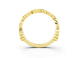 Yellow gold Round Peridot Leaf Eternity Band with Bezel Setting_45