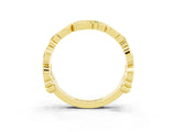 Yellow gold Round Peridot Leaf Eternity Band with Bezel Setting_81