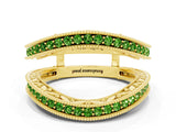 Yellow gold Round Peridot Milgrain Eternity Band with Channel Setting_18