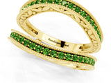 Yellow gold Round Peridot Milgrain Eternity Band with Channel Setting_19