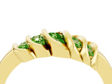 Yellow gold Round Peridot Multi-Row Crossover Band_10
