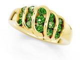 Yellow gold Round Peridot Multi-Row Crossover Band_7