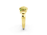 Yellow gold Round Peridot Multi-Row Crossover Band_8