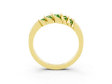 Yellow gold Round Peridot Multi-Row Crossover Band_9