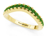 Yellow gold Round Peridot Pavé Curved Band with Shared Prong Setting_7