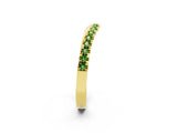 Yellow gold Round Peridot Pavé Curved Band with Shared Prong Setting_8