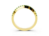 Yellow gold Round Peridot Pavé Curved Band with Shared Prong Setting_9