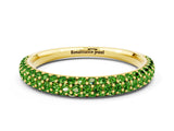 Yellow gold Round Peridot Pavé Eternity Band with Shared Prong Setting_6