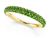 Yellow gold Round Peridot Pavé Eternity Band with Shared Prong Setting_7