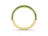 Yellow gold Round Peridot Pavé Eternity Band with Shared Prong Setting_9