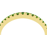 Yellow gold Round Peridot Pavé Half Eternity Band with Shared Prong Setting_10