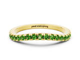Yellow gold Round Peridot Pavé Half Eternity Band with Shared Prong Setting_6