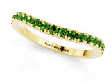 Yellow gold Round Peridot Pavé Half Eternity Band with Shared Prong Setting_7