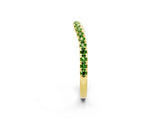Yellow gold Round Peridot Pavé Half Eternity Band with Shared Prong Setting_8