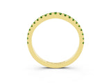 Yellow gold Round Peridot Pavé Half Eternity Band with Shared Prong Setting_9