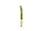 Yellow gold Round Peridot Pavé Set Curved Wedding Band_8