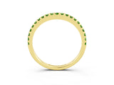 Yellow gold Round Peridot Pavé Set Curved Wedding Band_9