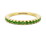 Yellow gold Round Peridot Pavé Set Eternity Band with Micro Prong Setting_6
