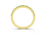 Yellow gold Round Peridot Pavé Set Eternity Band with Micro Prong Setting_9